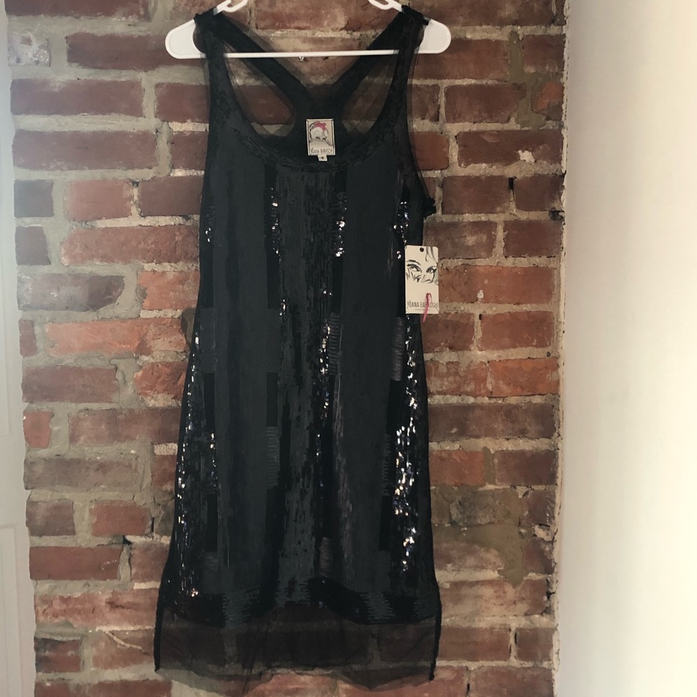 NWT Yoana Baraschi sequin mesh panel dress